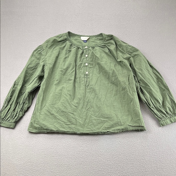 Universal Thread Tops - Olive Green Cotton Peasant Blouse Boho Cottagecore Top Women’s Large Minimalist